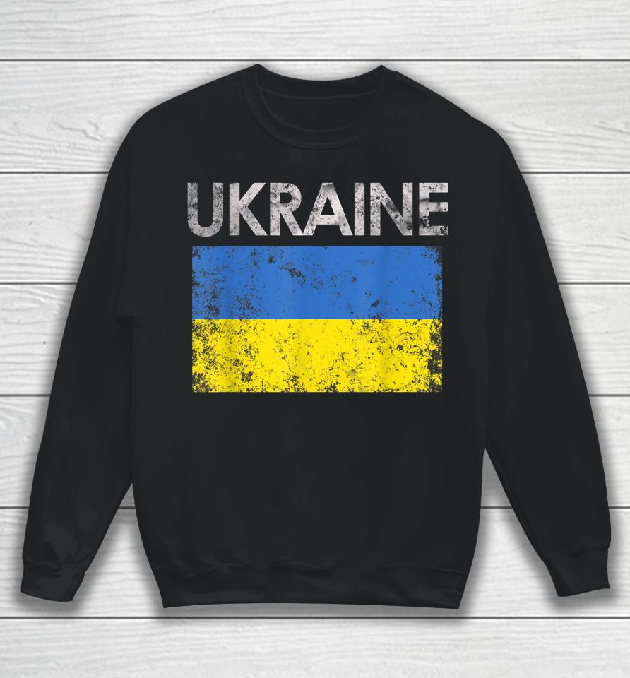 Vintage Ukraine Ukrainian Flag Pride Gift Sweatshirt