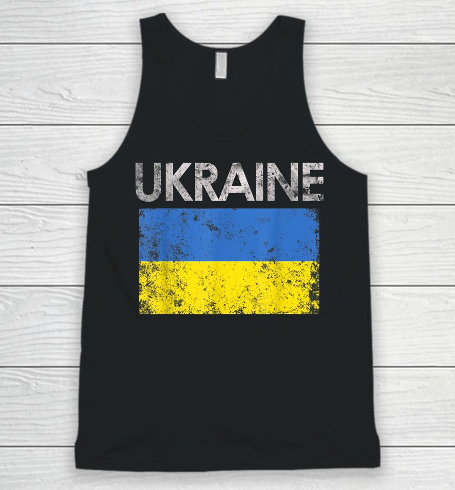 Vintage Ukraine Ukrainian Flag Pride Gift Unisex Tank Top