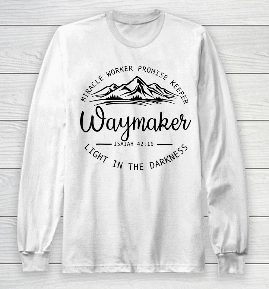 Vintage Waymaker Promise Keeper Miracle Worker Christian Long Sleeve T-Shirt