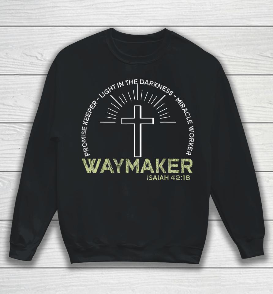Vintage Waymaker Promise Keeper Miracle Worker Christian Sweatshirt