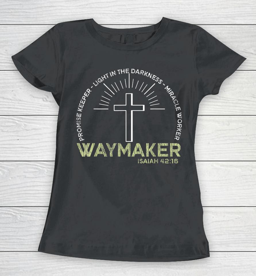 Vintage Waymaker Promise Keeper Miracle Worker Christian Women T-Shirt