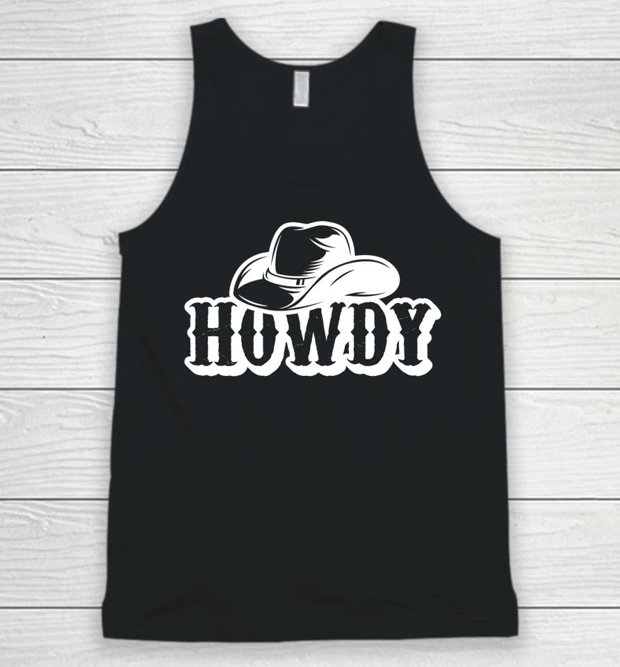 Vintage White Howdy Rodeo Western Country Southern Girl Unisex Tank Top