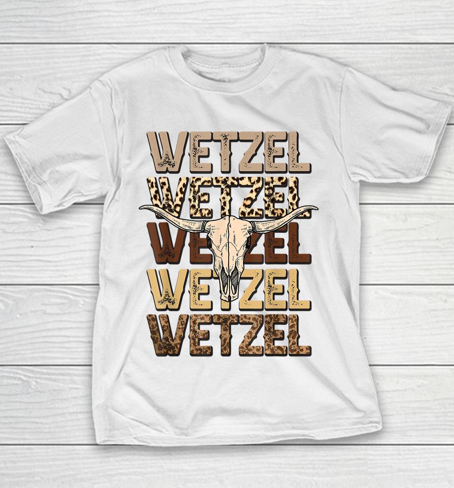 Vintage Womens Koe Western Country Music Wetzel Bull Skull Youth T-Shirt