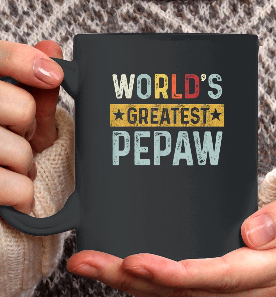 Vintage World's Greatest Pepaw Dad Grandpa Fathers Day Coffee Mug