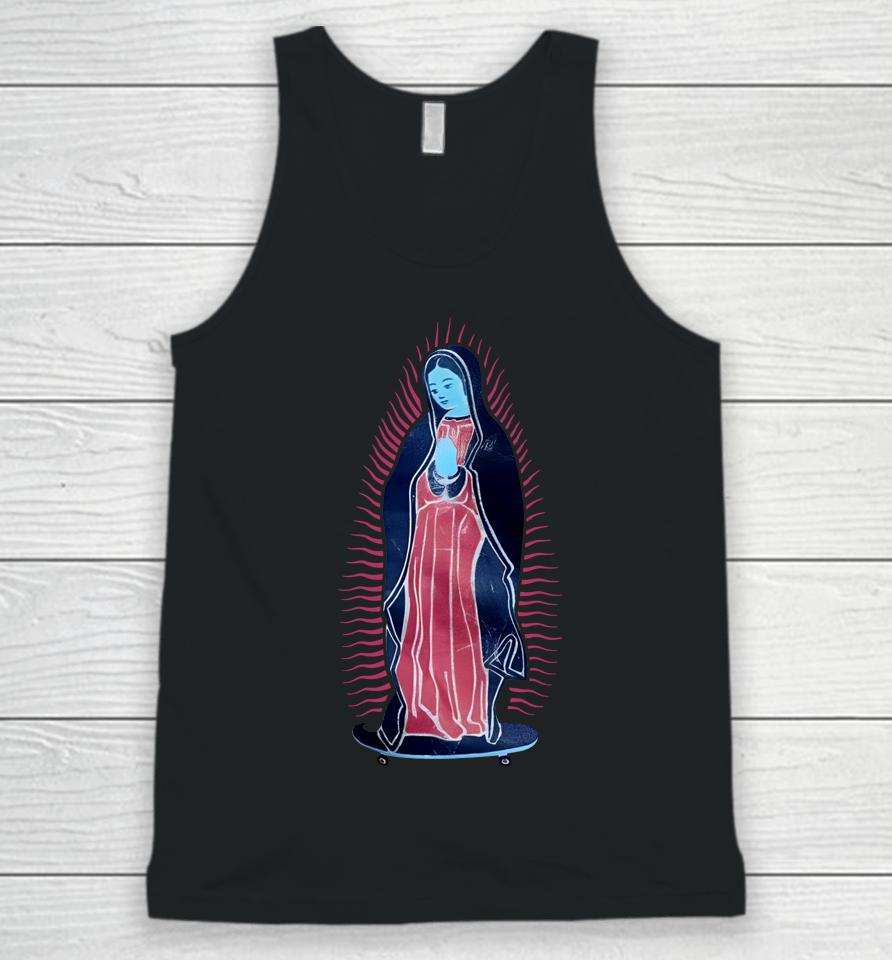 Virgen Guadalupe Our Lady Of On Skateboard Unisex Tank Top