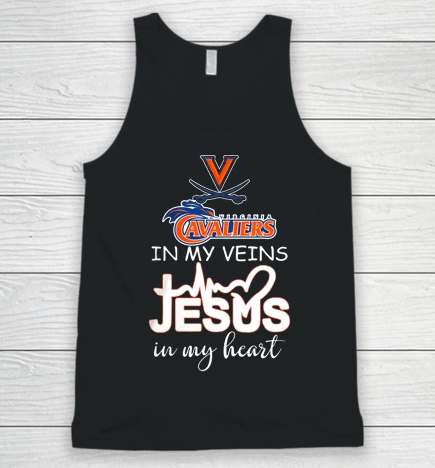 Virginia Cavaliers 2024 In My Veins Jesus In My Heart Unisex Tank Top