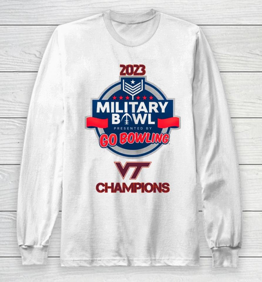Virginia Tech Hokies 2023 Military Bowl Champions Long Sleeve T-Shirt