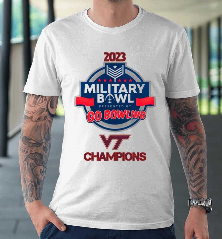Virginia Tech Hokies 2023 Military Bowl Champions Premium T-Shirt