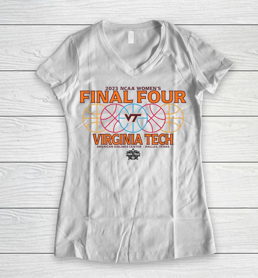 Virginia Tech Hokies Final Four 2023 Women's Basketball Women V-Neck T-Shirt