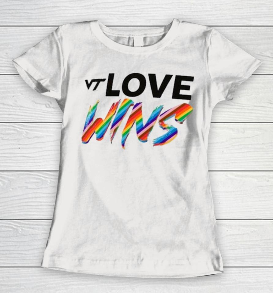 Virginia Tech Hokies Love Wins Pride 2024 Women T-Shirt