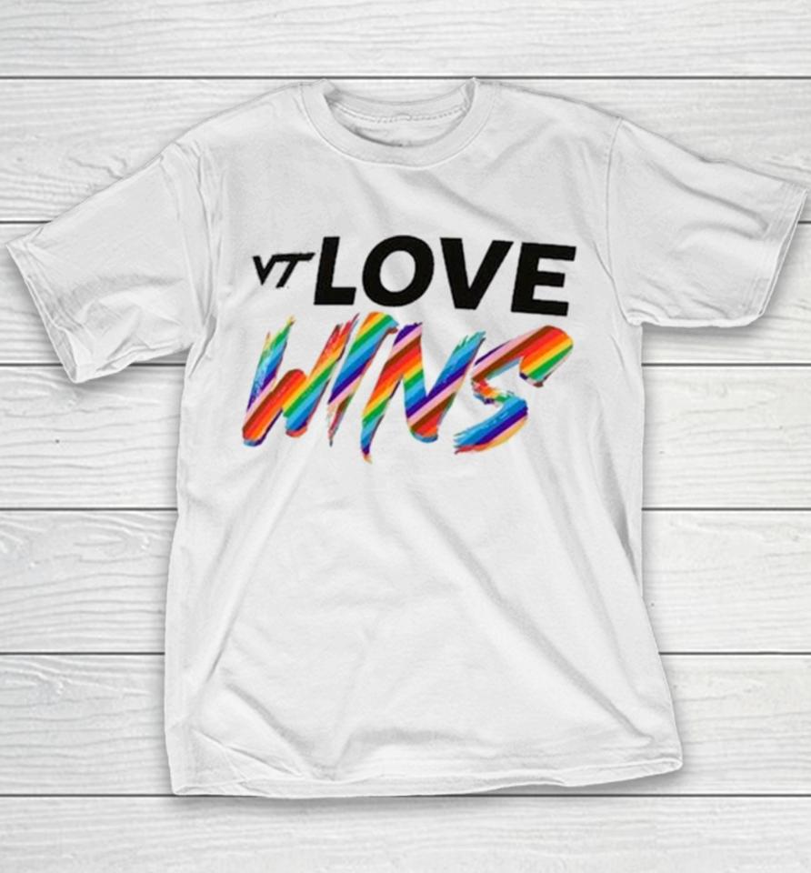 Virginia Tech Hokies Love Wins Pride 2024 Youth T-Shirt