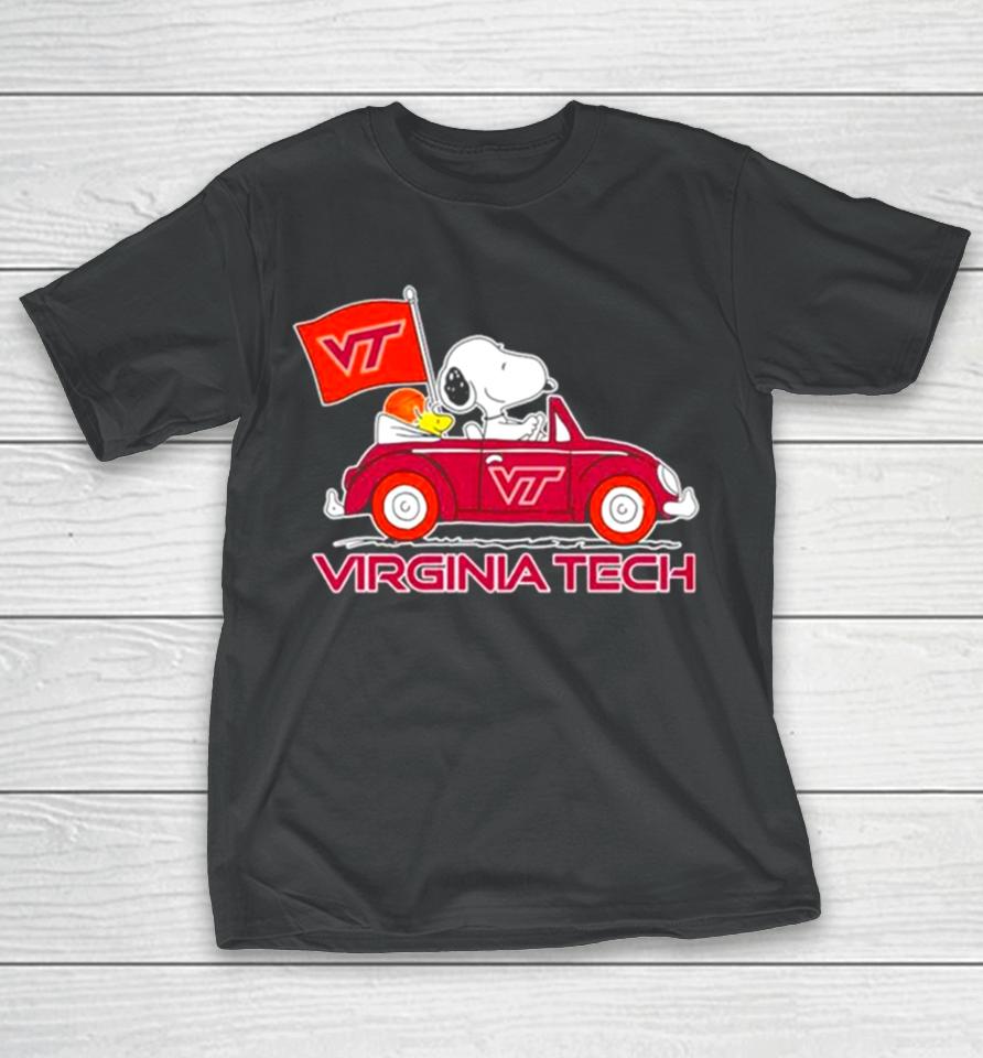 Virginia Tech Hokies Snoopy And Woodstock Proud Fan T-Shirt