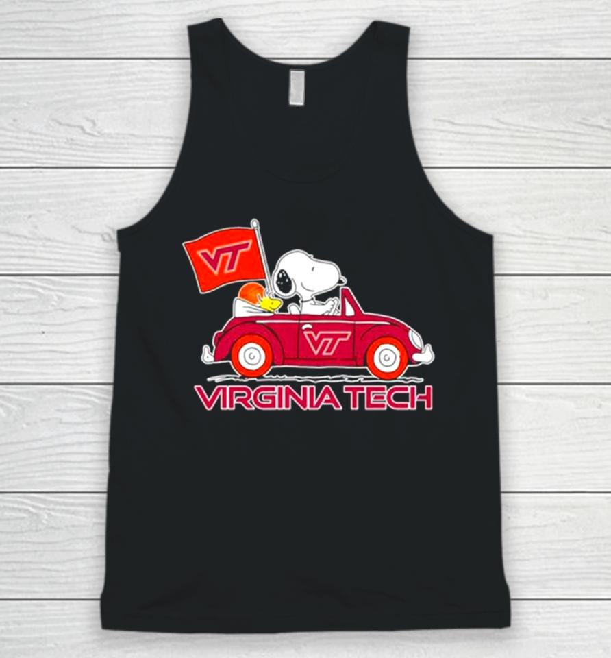 Virginia Tech Hokies Snoopy And Woodstock Proud Fan Unisex Tank Top