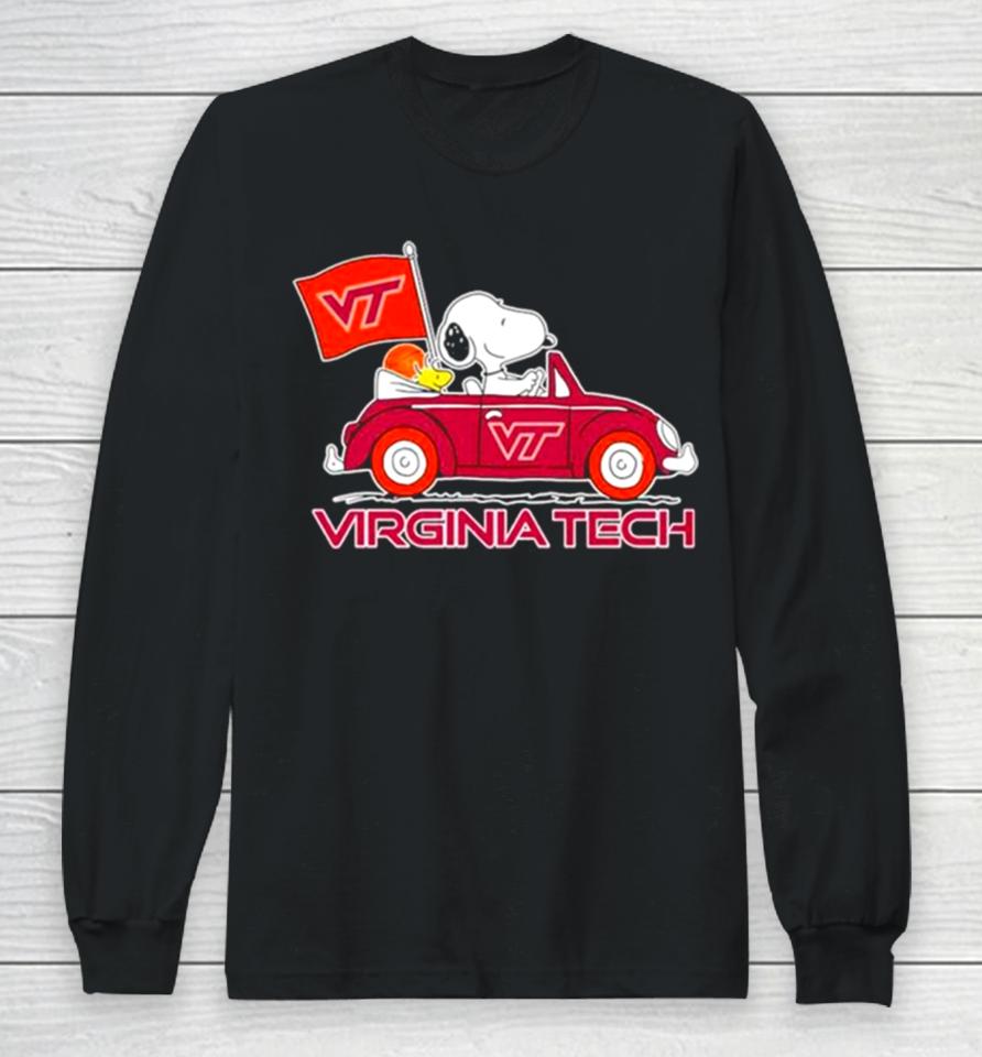 Virginia Tech Hokies Snoopy And Woodstock Proud Fan Long Sleeve T-Shirt