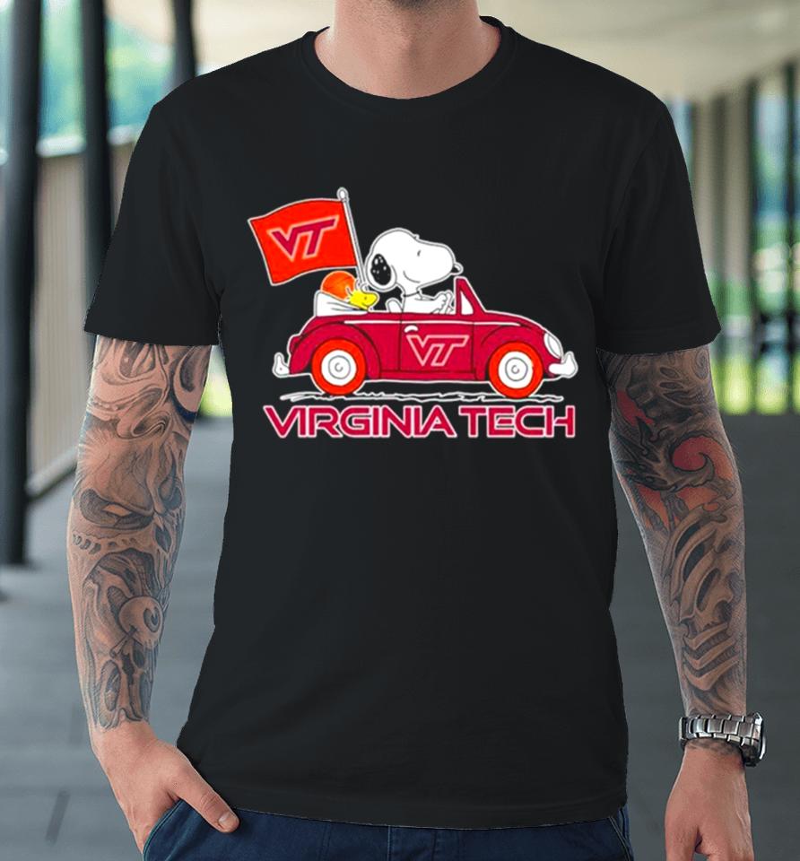 Virginia Tech Hokies Snoopy And Woodstock Proud Fan Premium T-Shirt