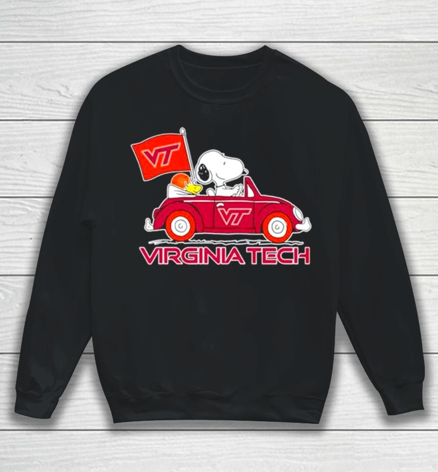 Virginia Tech Hokies Snoopy And Woodstock Proud Fan Sweatshirt