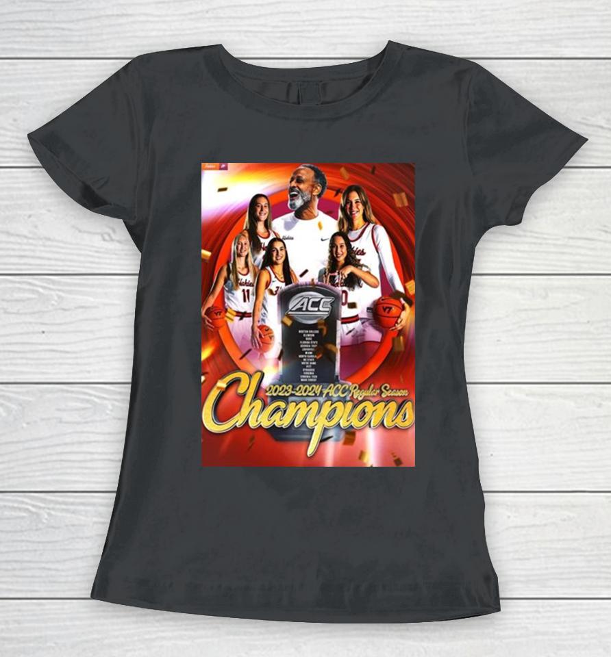 Virginia Tech Hokies Women’s Basketball 2023 2024 Acc Regular Season Champions Women T-Shirt