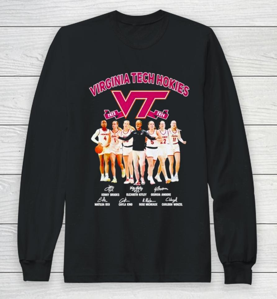 Virginia Tech Hokies Women’s Basketball 2023 2024 Signatures Long Sleeve T-Shirt