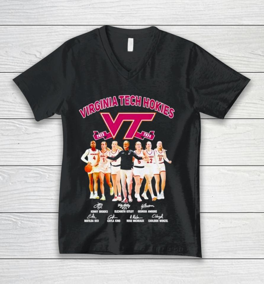 Virginia Tech Hokies Women’s Basketball 2023 2024 Signatures Unisex V-Neck T-Shirt
