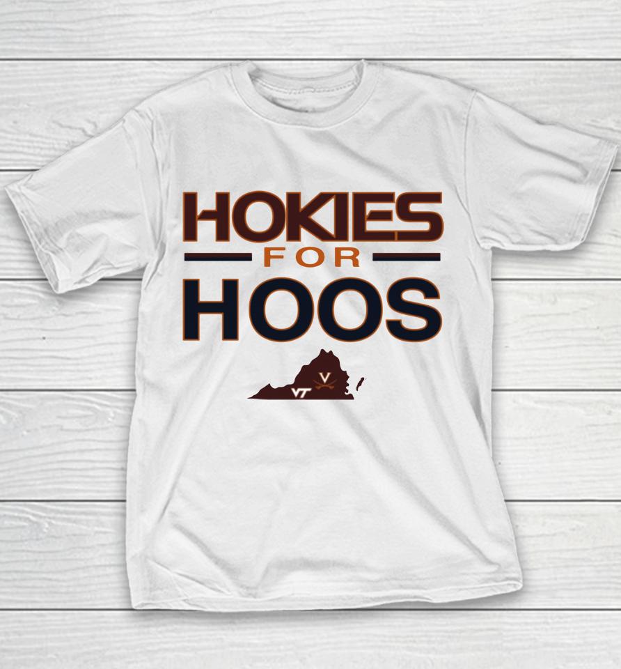 Virginia Tech Merch Hokies For Hoos Youth T-Shirt