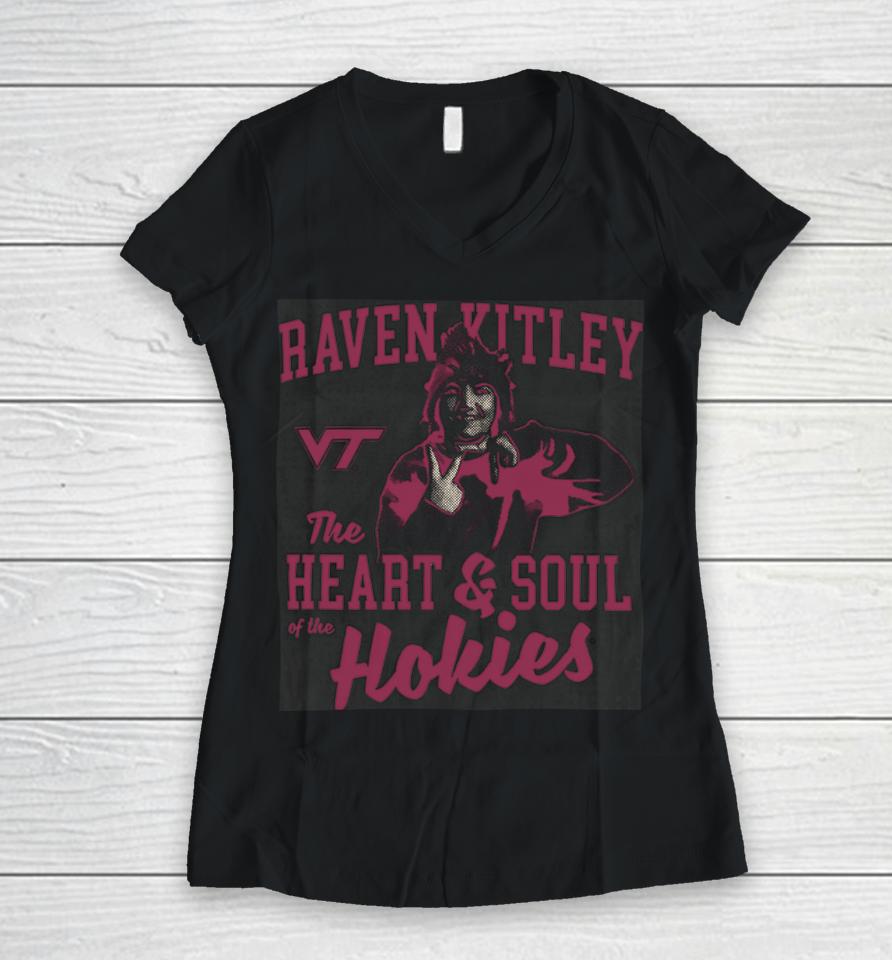 Virginia Tech Nil Store Raven Kitley The Heart And Soul Of The Hokies Women V-Neck T-Shirt