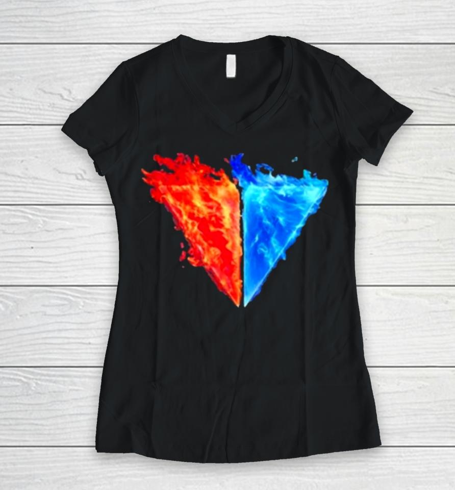 Viva La Dirt League Flame Women V-Neck T-Shirt