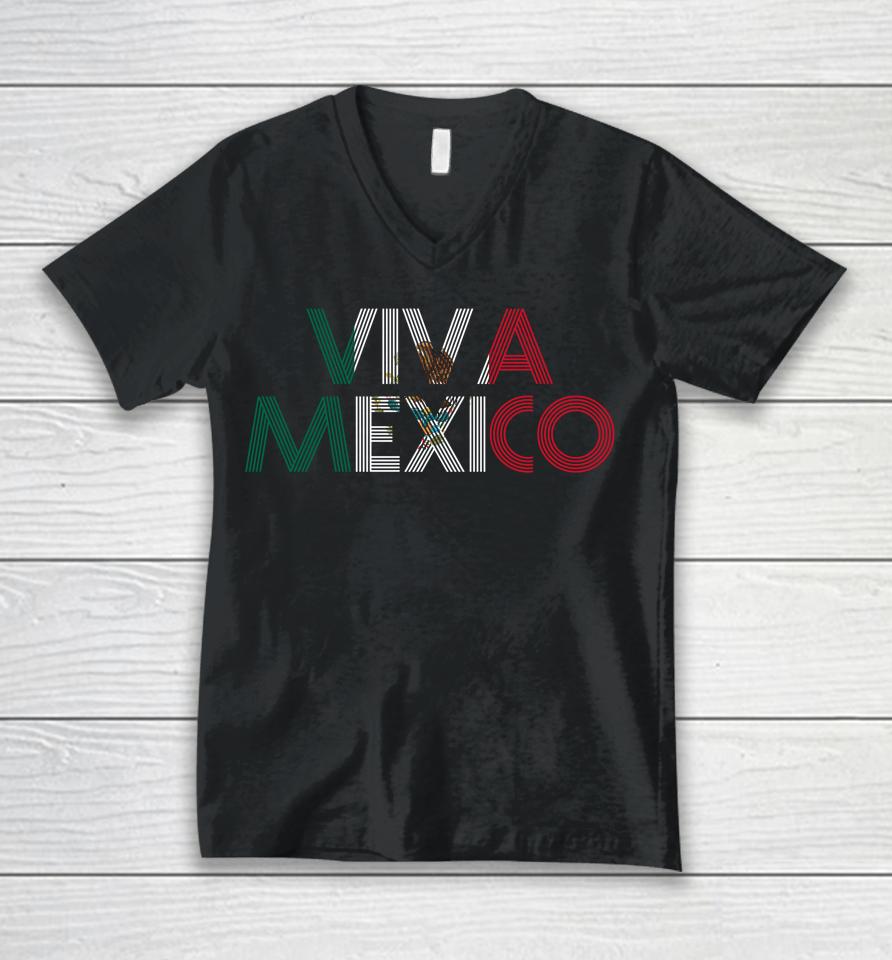 Viva Mexico Mexican Flag Mexican Independence Day Unisex V-Neck T-Shirt