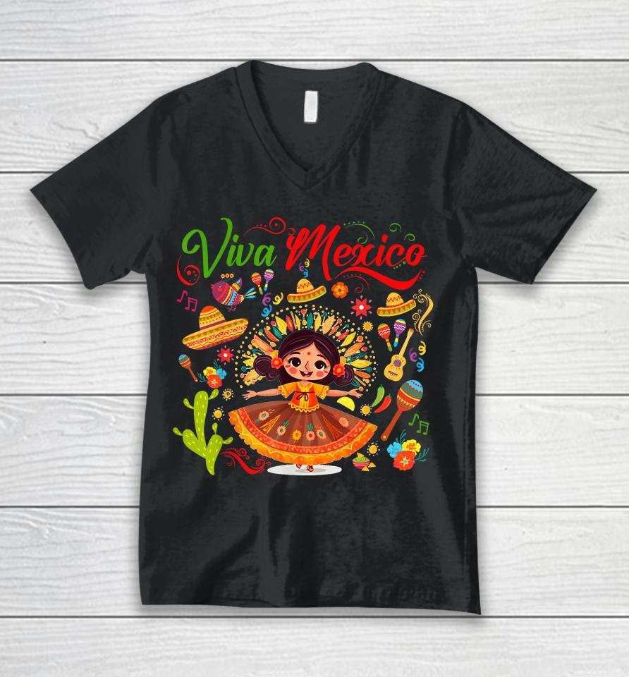 Viva Mexico Mexican Independence Day - I Love Mexico Unisex V-Neck T-Shirt