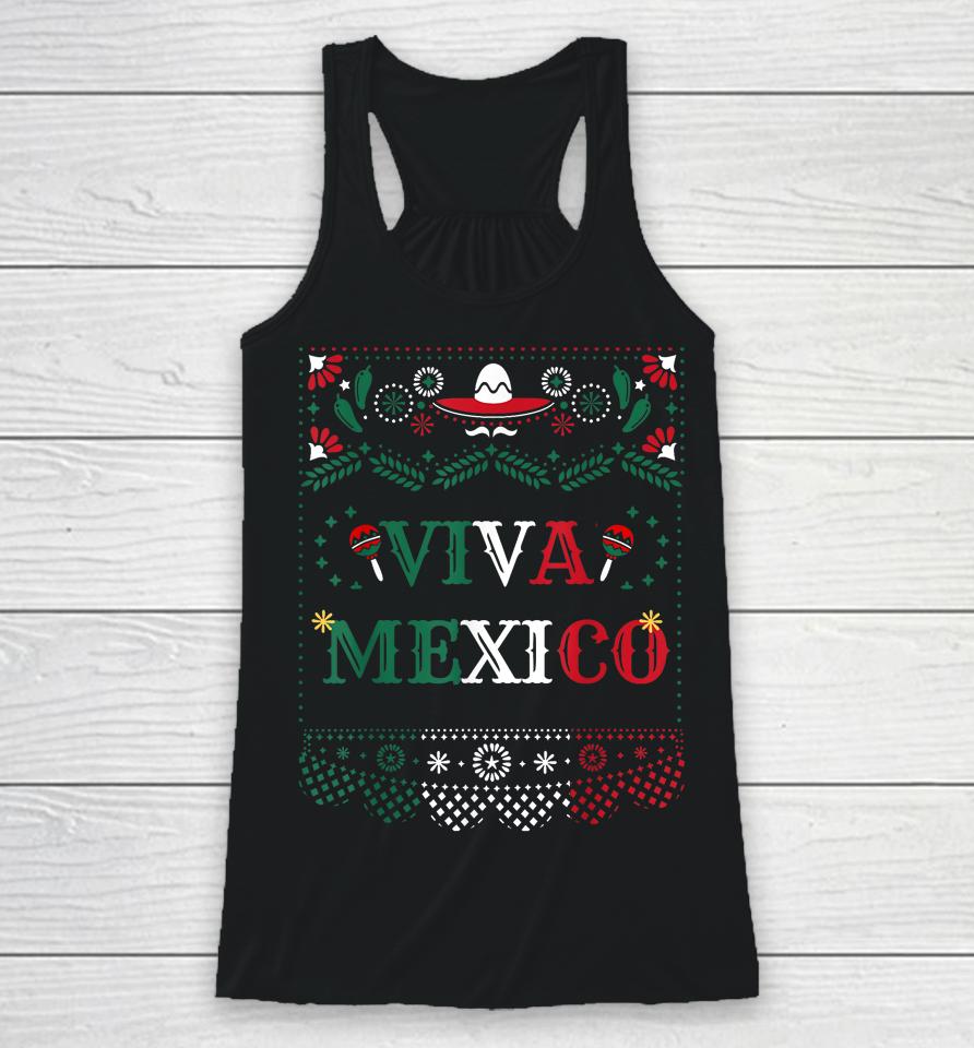 Viva Mexico Mexican Independence Day Racerback Tank