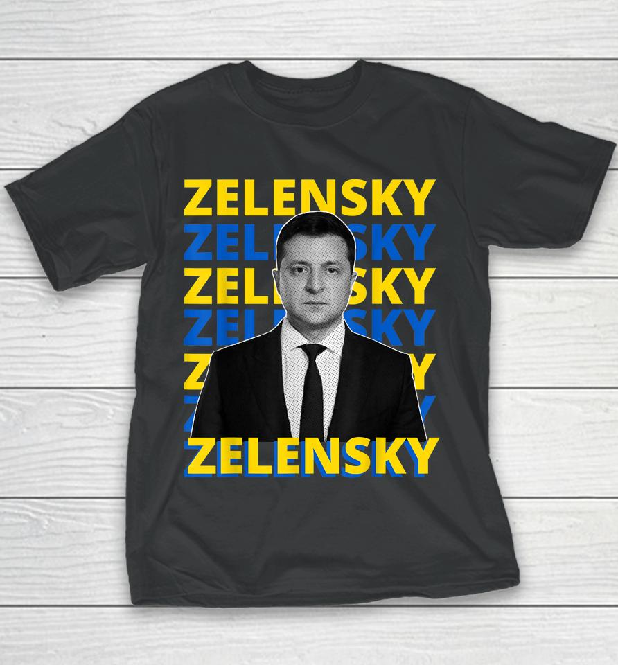 Volodymyr Zelensky President Of Ukraine Support Ukraine Youth T-Shirt