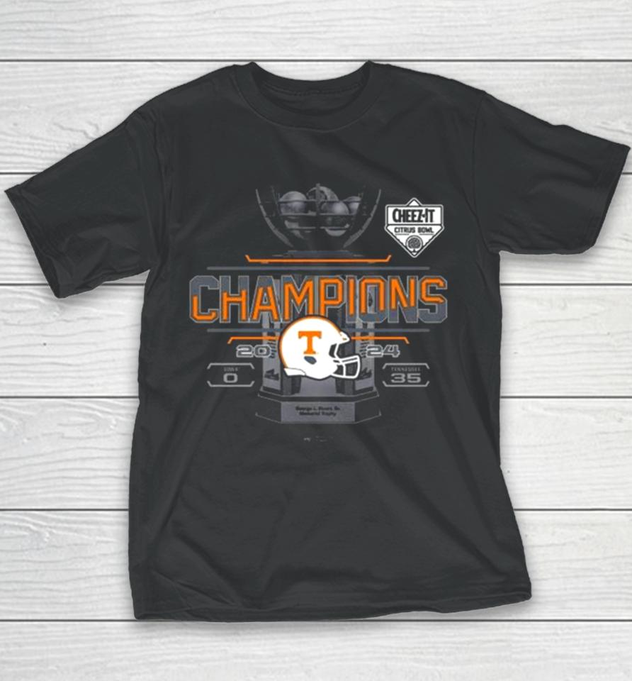 Volunteers Football 2024 Cheez It Citrus Bowl Champions Iowa 0 Tennessee 35 Youth T-Shirt