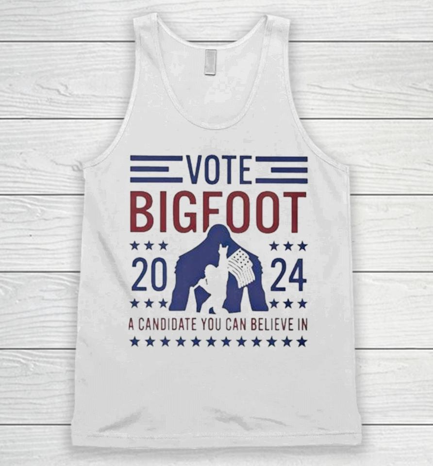 Vote Bigfoot 2024 A Candidate You Can Believe In Usa Flag Unisex Tank Top