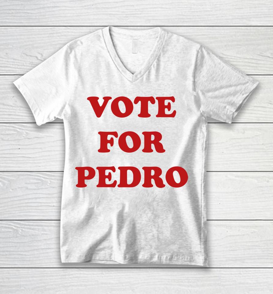 Vote For Pedro  N4Z51Ja0Jclg Unisex V-Neck T-Shirt