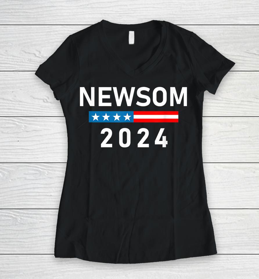 Vote Gavin Newsom President Elect Gavin Newsom Women V-Neck T-Shirt