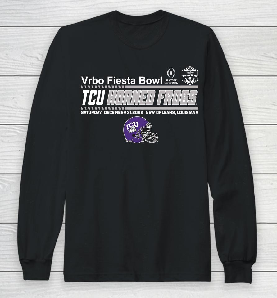 Vrbo Fiesta Bowl Tcu Horned Frogs Team Helmet Fiesta Bowl Merch Shop Long Sleeve T-Shirt