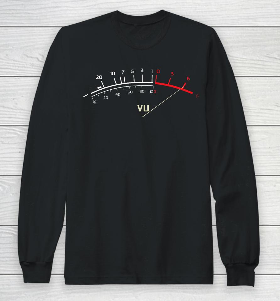 Vu Meter Hi-Fi Vintage Stereo Music Lover Gifts Retro Long Sleeve T-Shirt