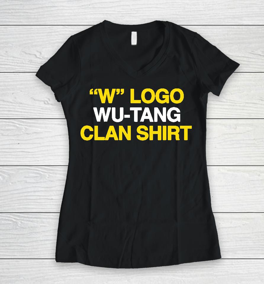 W Logo Wu Tang Clan Women V-Neck T-Shirt