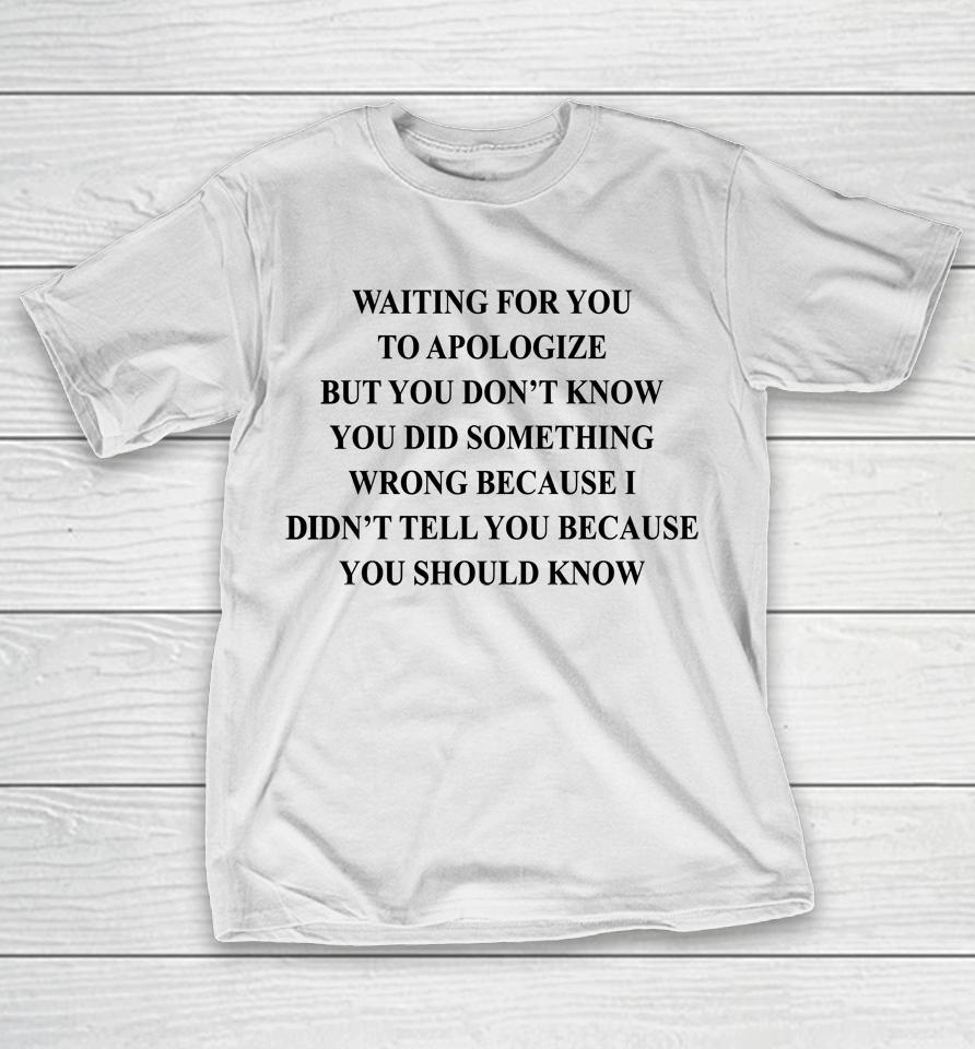 Waiting For You To Apologize But You Don't Know You Did Something Wrong T-Shirt