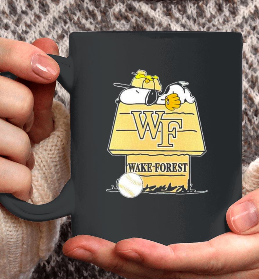 Wake Forest Demon Deacons Snoopy And Woodstock The Peanuts Baseball Coffee Mug