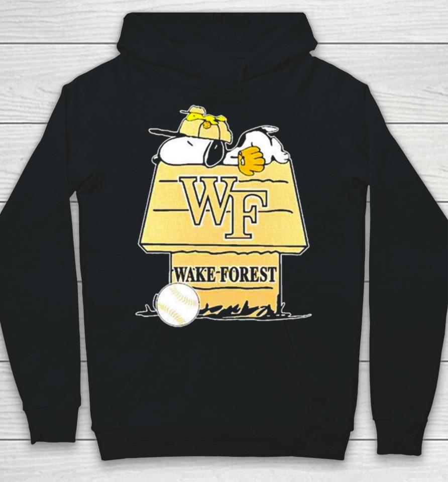 Wake Forest Demon Deacons Snoopy And Woodstock The Peanuts Baseball Hoodie