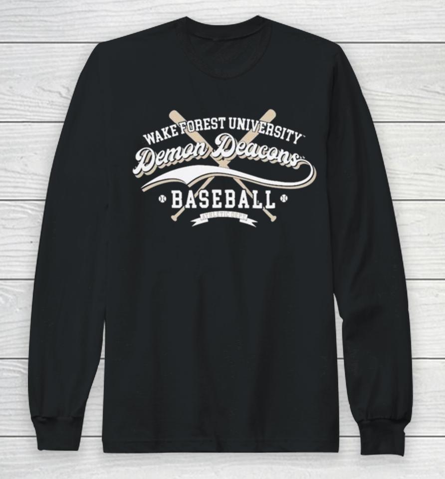 Wake Forest University Demon Deacons Baseball Logo Long Sleeve T-Shirt