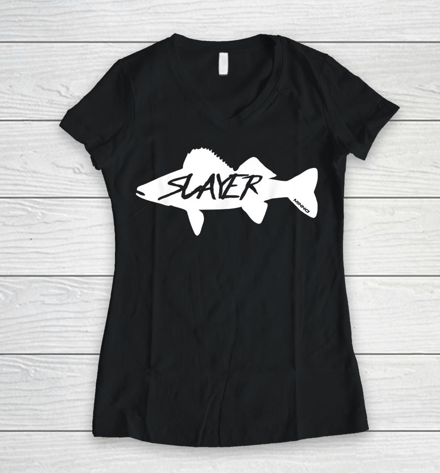 Walleye Slayer Women V-Neck T-Shirt