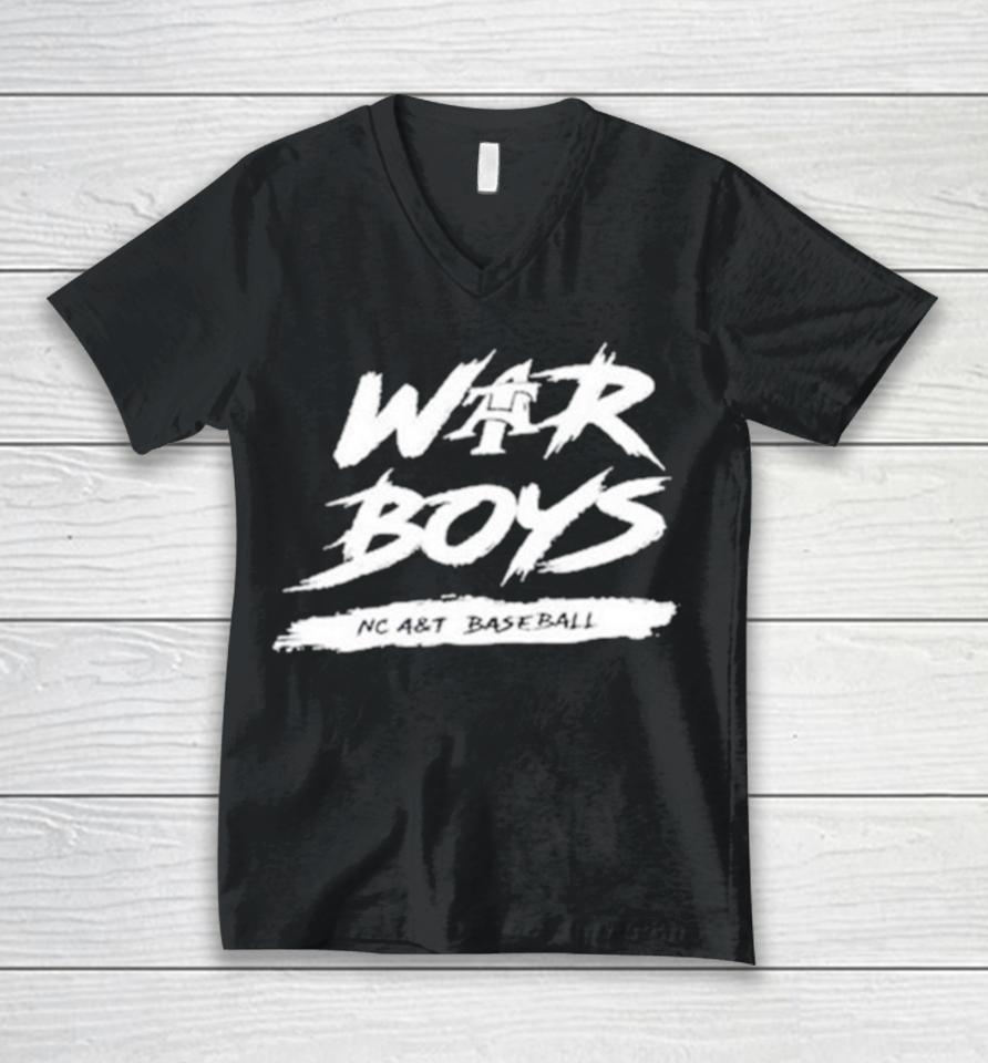 War Boys Nc A&Amp;T Baseball Unisex V-Neck T-Shirt