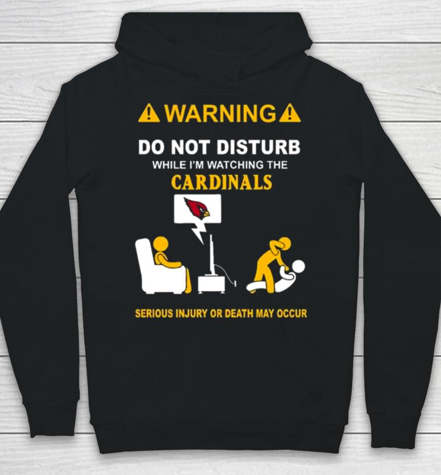 Warning Do Not Disturb While I’m Watching The Cardinals Serious Injury Or Death May Occur Hoodie