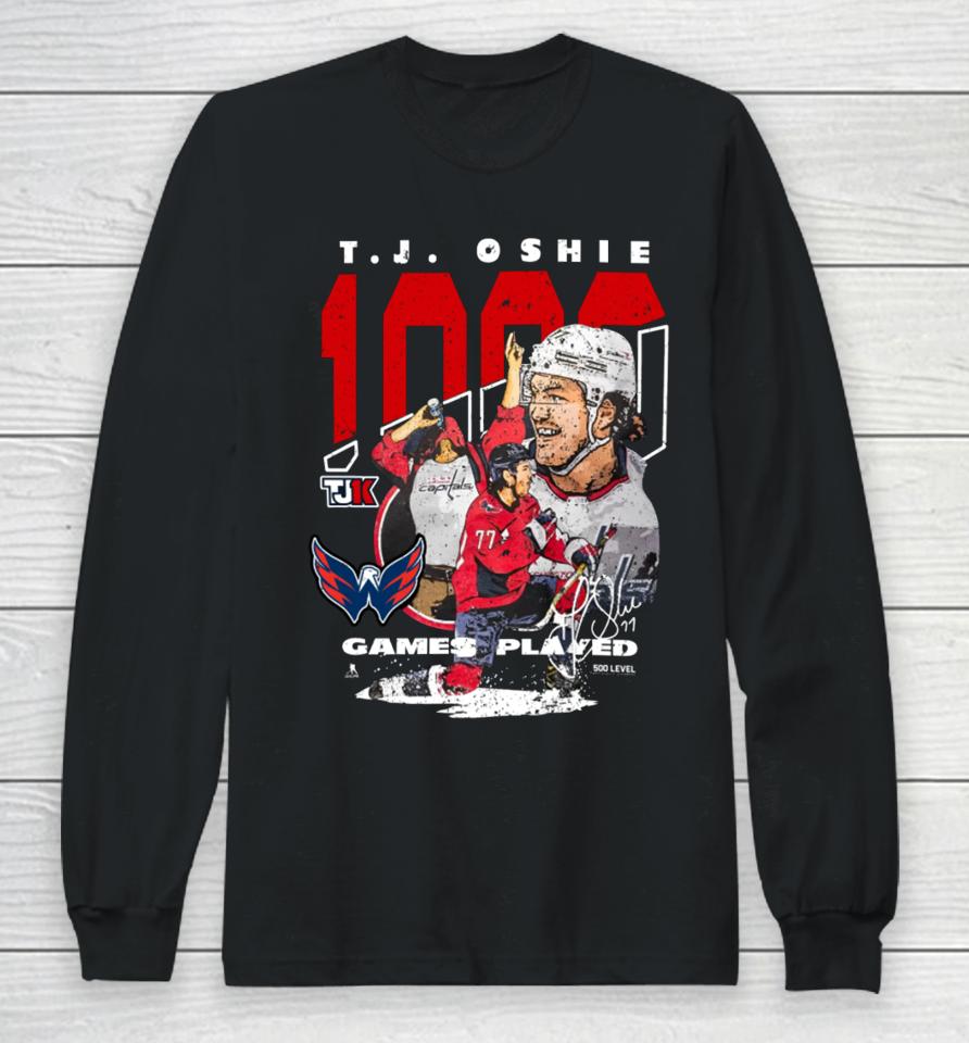 Washington Capitals Tj Oshie 1000 Games Played Long Sleeve T-Shirt