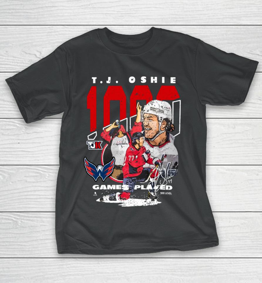 Washington Capitals Tj Oshie 1000 Games Played T-Shirt