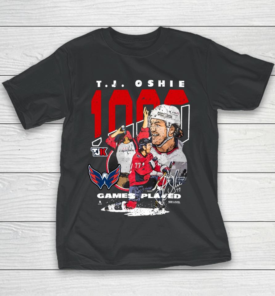 Washington Capitals Tj Oshie 1000 Games Played Youth T-Shirt