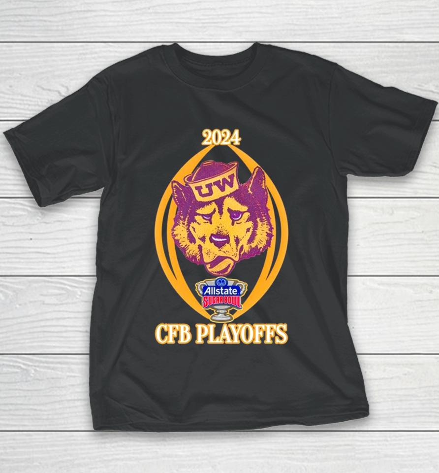 Washington Huskies 2024 Allstate Sugar Bowl Cfb Playoffs Youth T-Shirt
