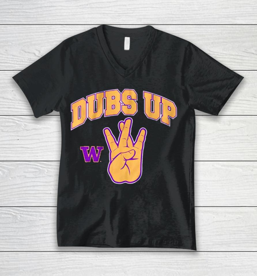 Washington Huskies Football Dubs Up Unisex V-Neck T-Shirt