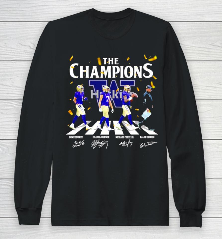 Washington Huskies Football The Champions 2024 Season Long Sleeve T-Shirt